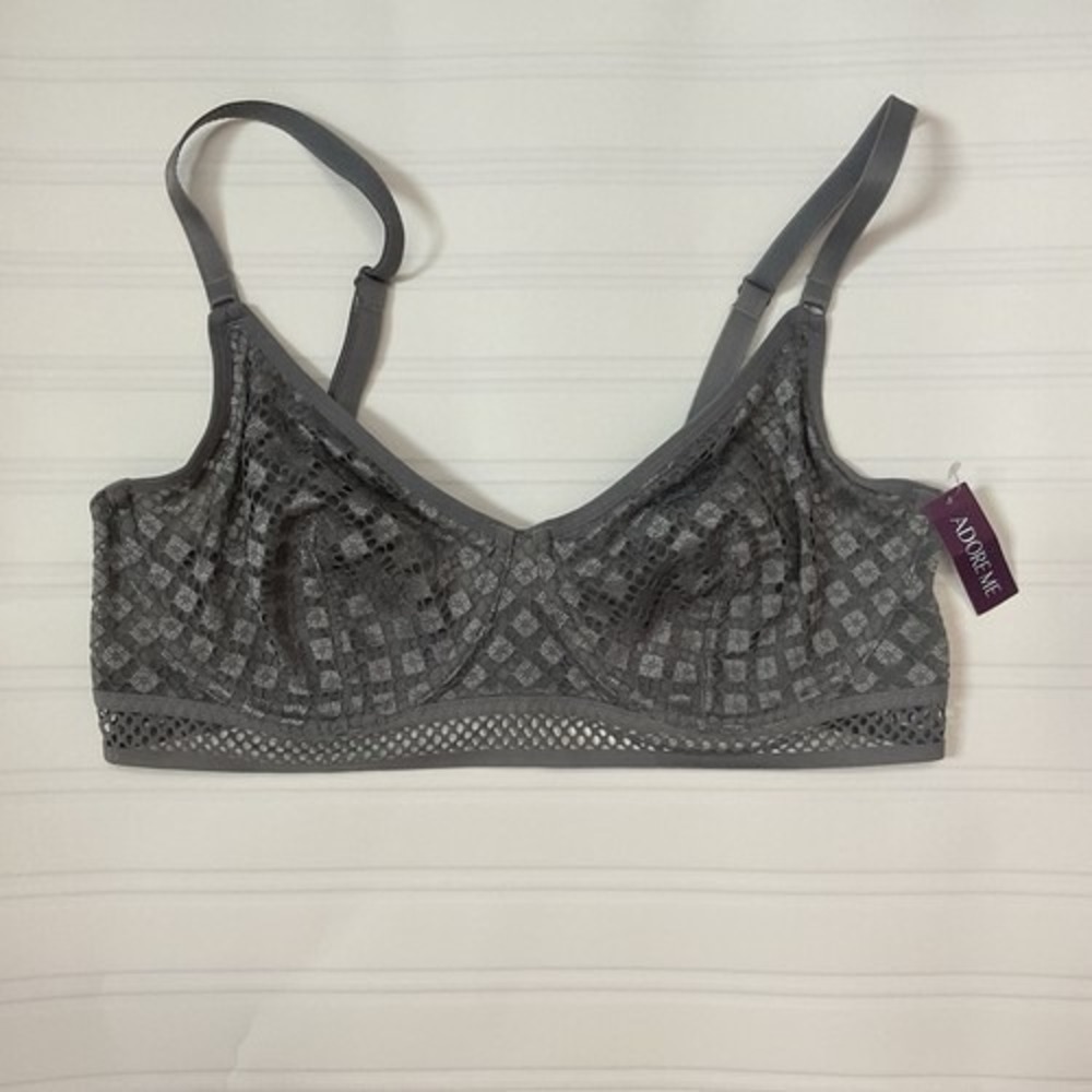 NWT Adore Me Lace Unlined Cups Adjustable Straps Underwire Bra Women 36D China